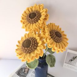 Knitwoolvn Cành Hoa Hướng Dương Len Móc