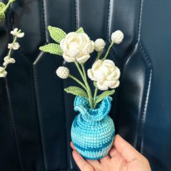 Knitwoolvn Hoa Hồng Crochet Trắng